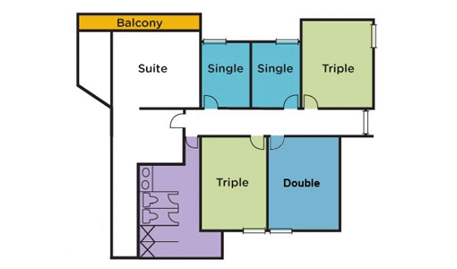 Layout: Muir Residence Hall Suite