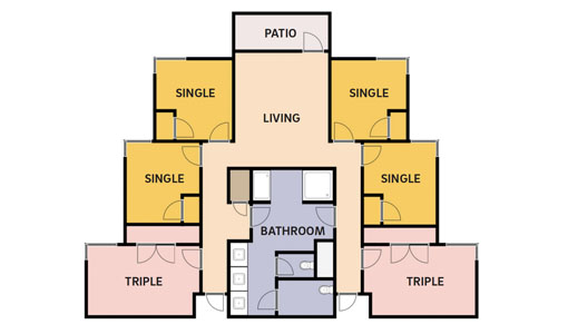 Layout: Warren Residence Hall Suite