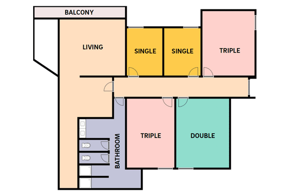 Layout: Muir Residence Hall Suite