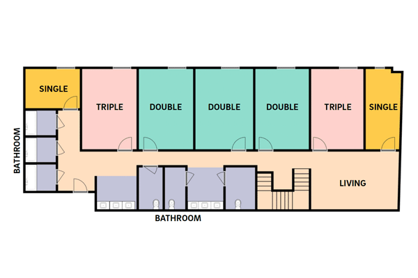 Layout: Sixth 14-Person Suite