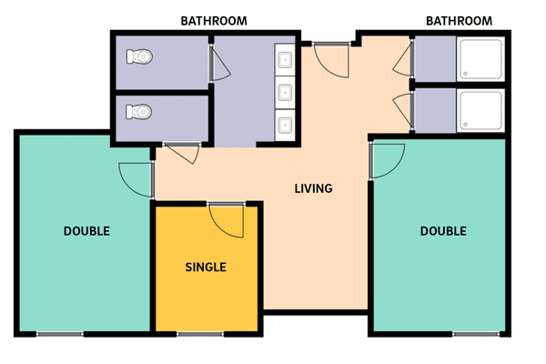 Layout: Sixth 5-Person Suite
